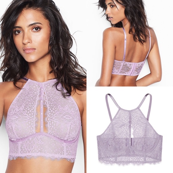 ✨HP✨ VS Leather Lace High-Neck Long-Line Bra - Picture 7 of 8